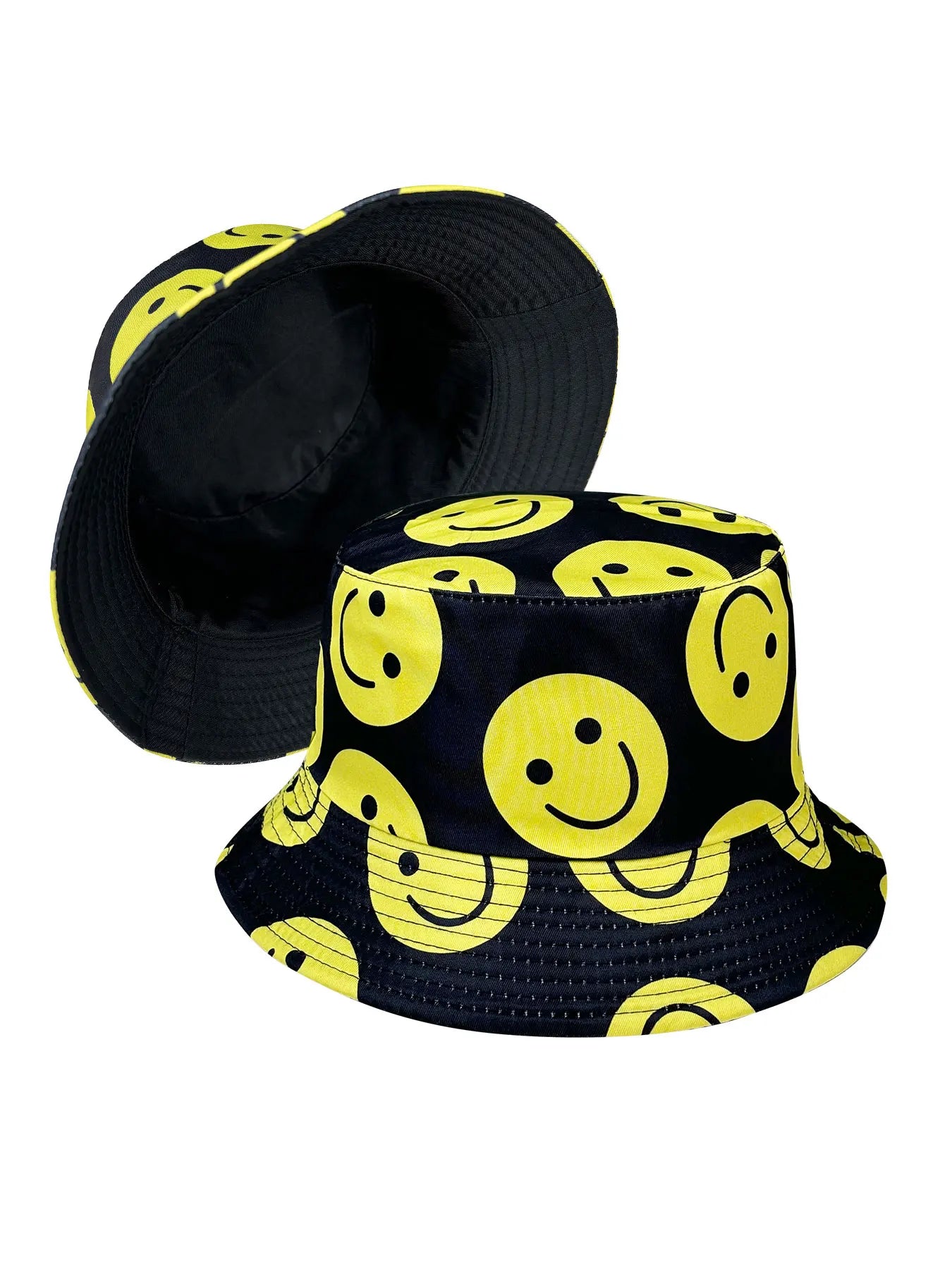 Smiley Face Expression Fisherman Hat Foldable Stylish Bucket Hat