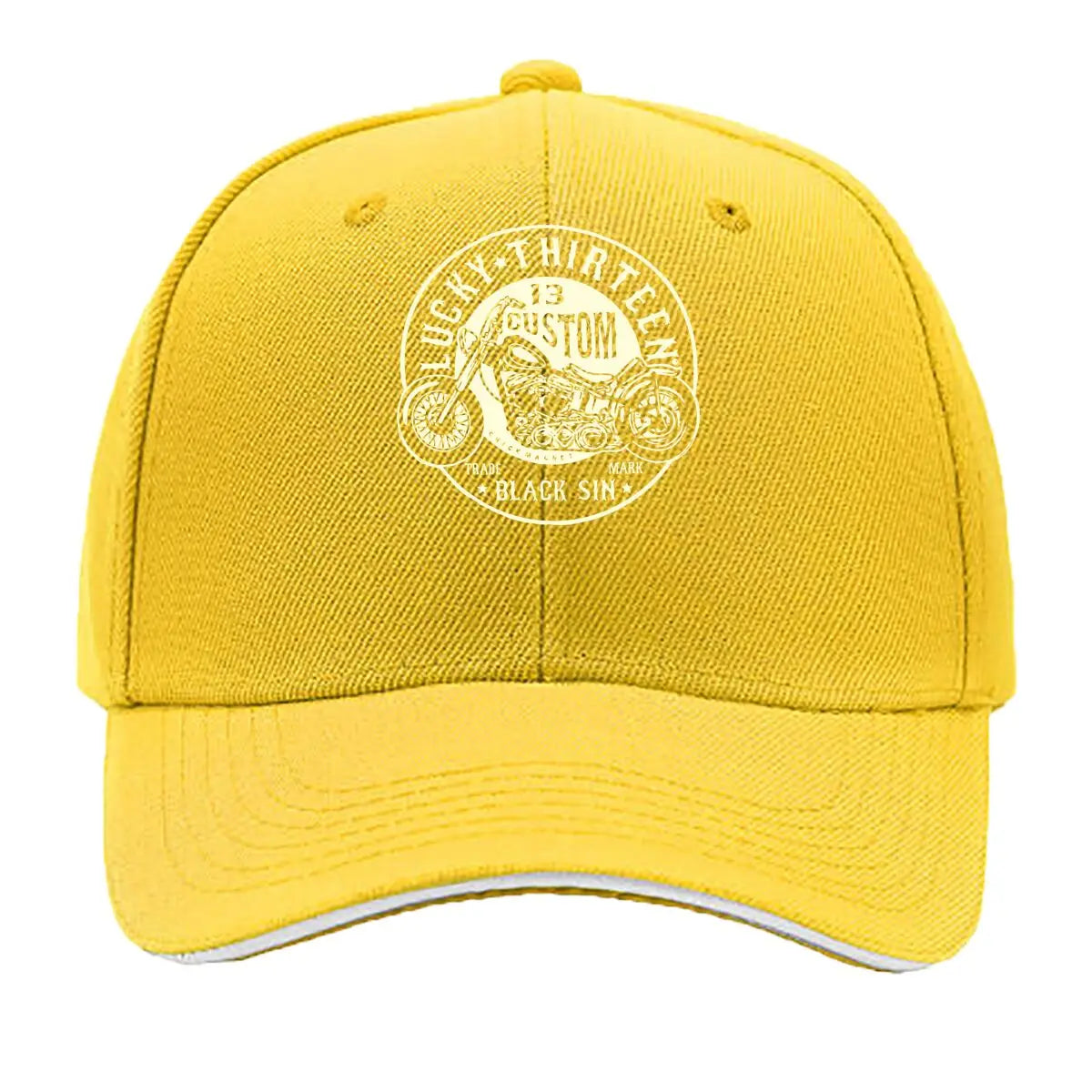 Lucky 13 Custom Moto Retro Rebellion Biker Culture Art Sandwich Baseball Cap