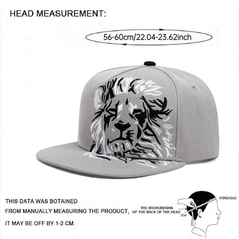 Lion Eagle Embroidered Fashion Men's Street Hip Hop Hat Snapback Hat