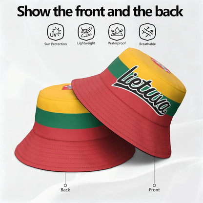 Lithuania Fisherman Hats Custom Name Team Lithuanian Logo Bucket Cap