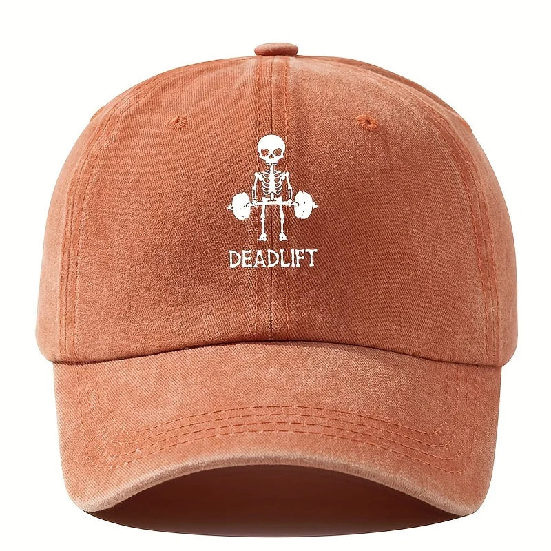 Retro Style Adjustable Baseball Cap With Cool Skull Print