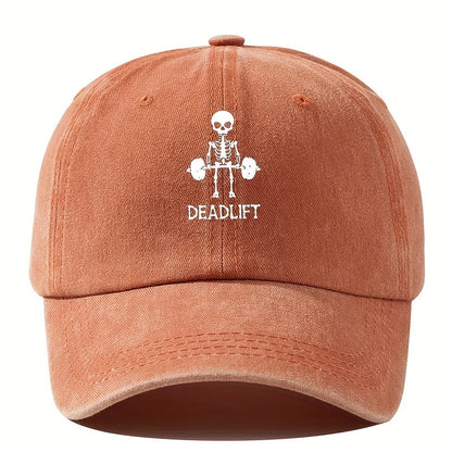 Retro Style Adjustable Baseball Cap With Cool Skull Print
