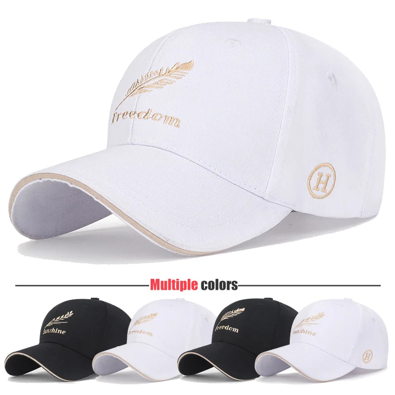 Feather Wheat Ear Embroidery Cotton Baseball Cap