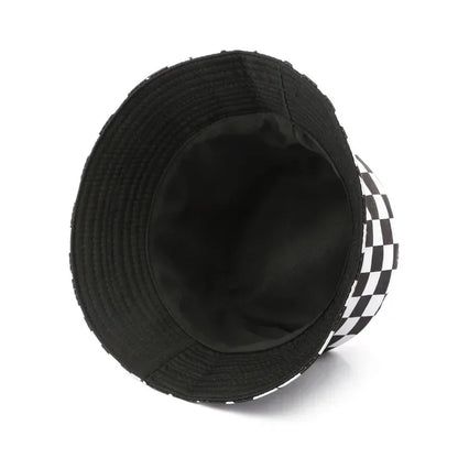 Double Sided Plaid Bucket Hats for Women and Men Fashion Personality