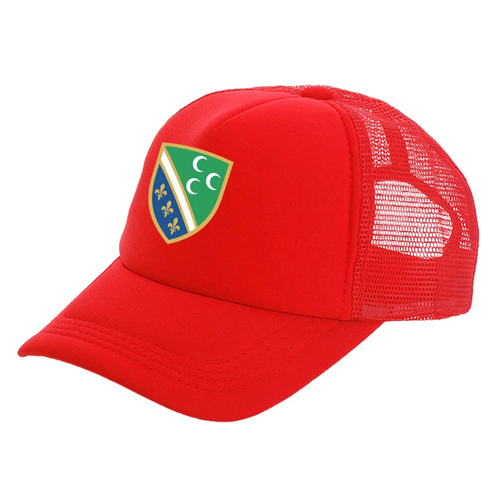 Bosniak National Flag in Sandzak Men Cool Bosnia Baseball Caps