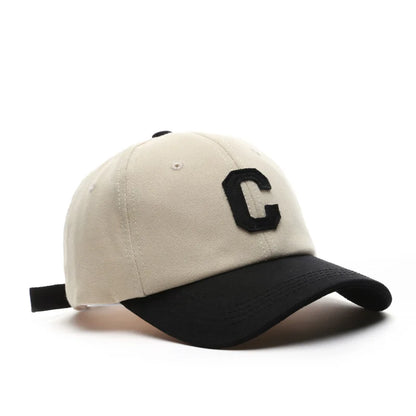 Unisex Cotton Baseball Cap For Women And Men Casual Fashion Letter C