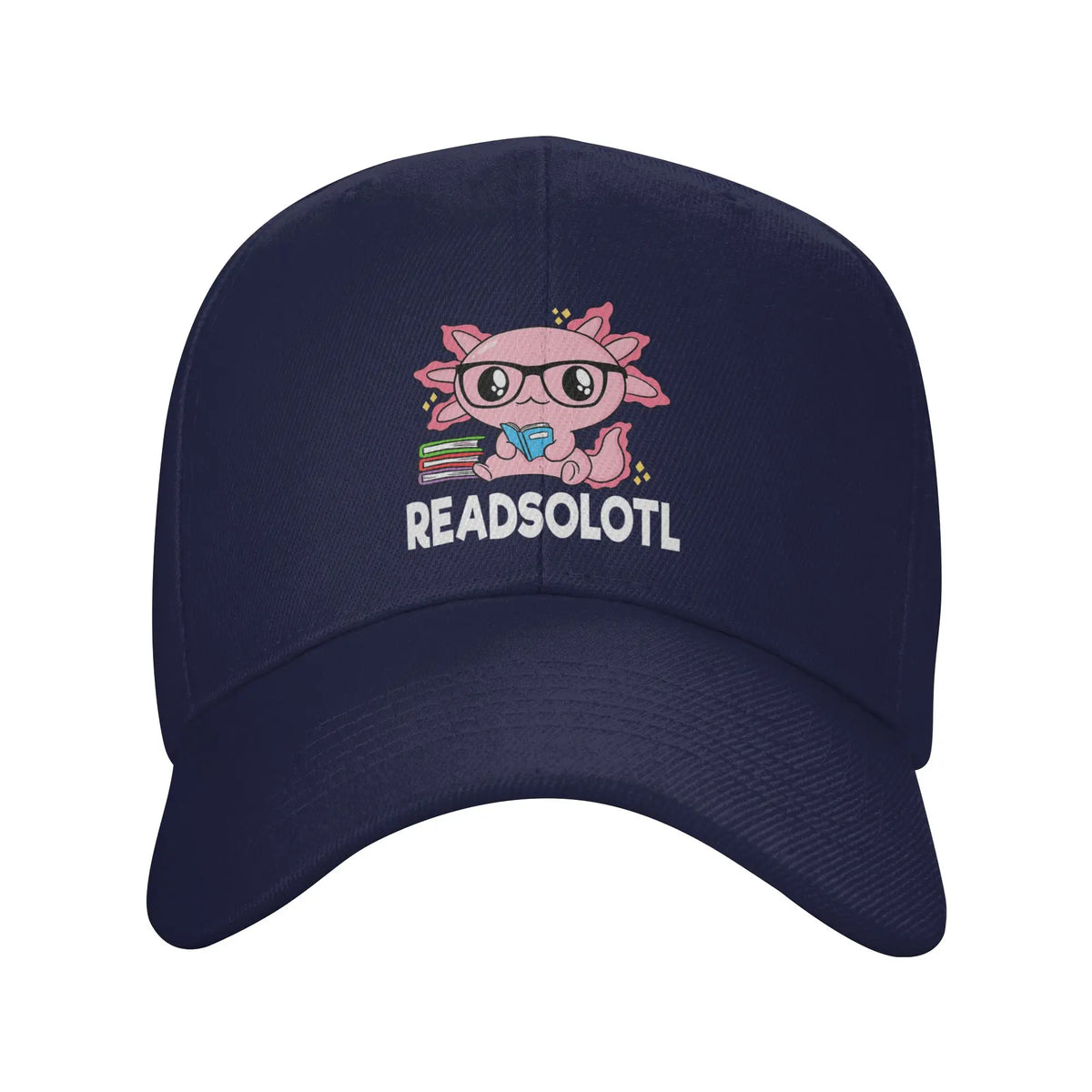 Readsolotl Axolotl Book Lover Funny Reading Baseball Cap