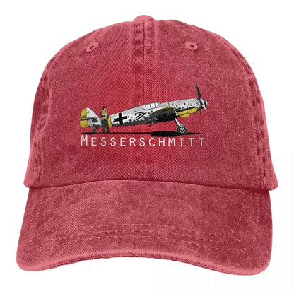 Airplane Lover Multicolor Hat Peaked Men Women's Cowboy Cap BF 109 Baseball Caps