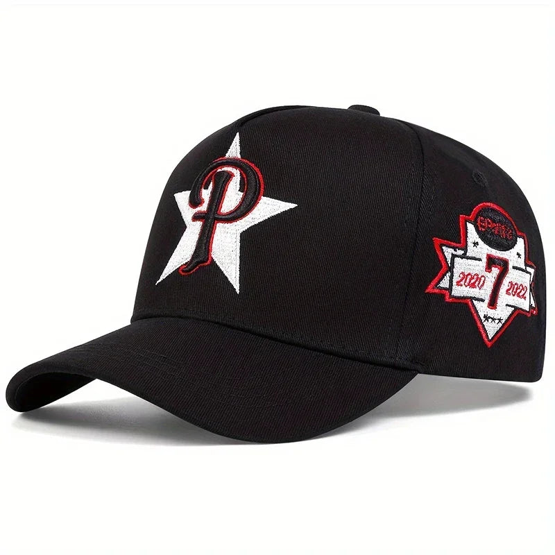 Unisex P Letter Embroidery Baseball Caps