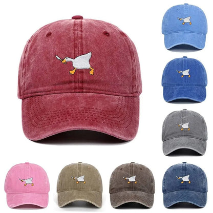 Fashion Embroidery Goose White Goose Baseball Cap Men Women