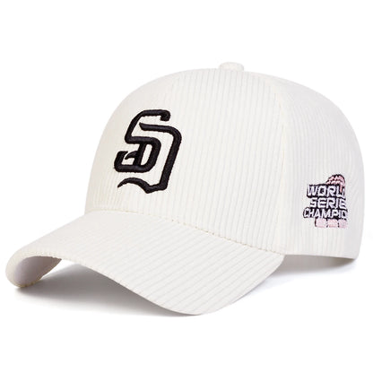 Unisex SD Letter Embroidery Corduroy Baseball Caps Spring And Autumn