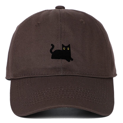 New Cute Cat Embroidery Soft Top Baseball Cap