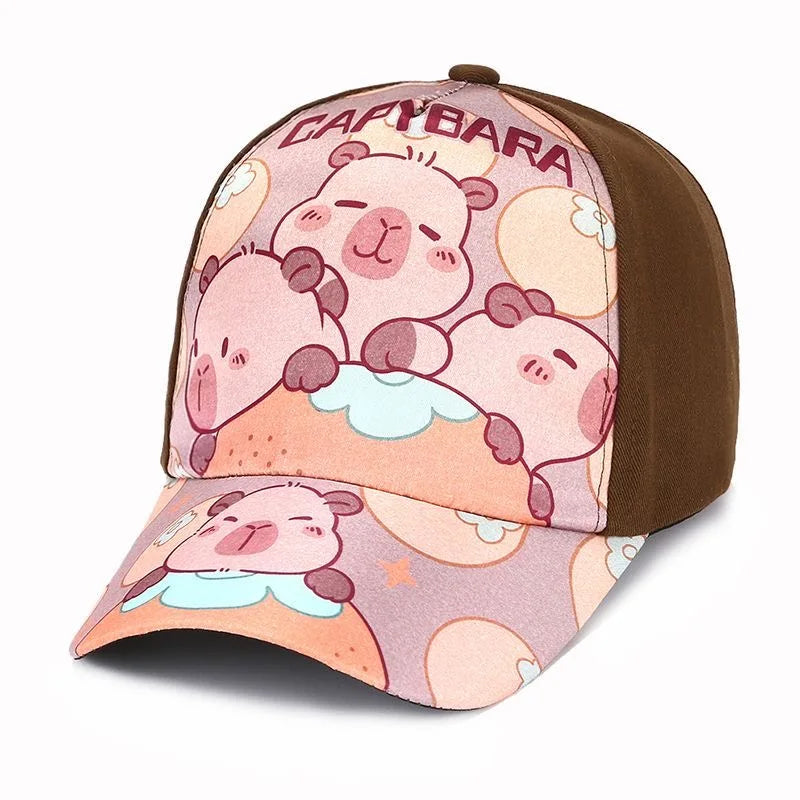 Children's Cartoon Capybara Printed Cute Capybara Hat Lovely Kids Baseball Cap