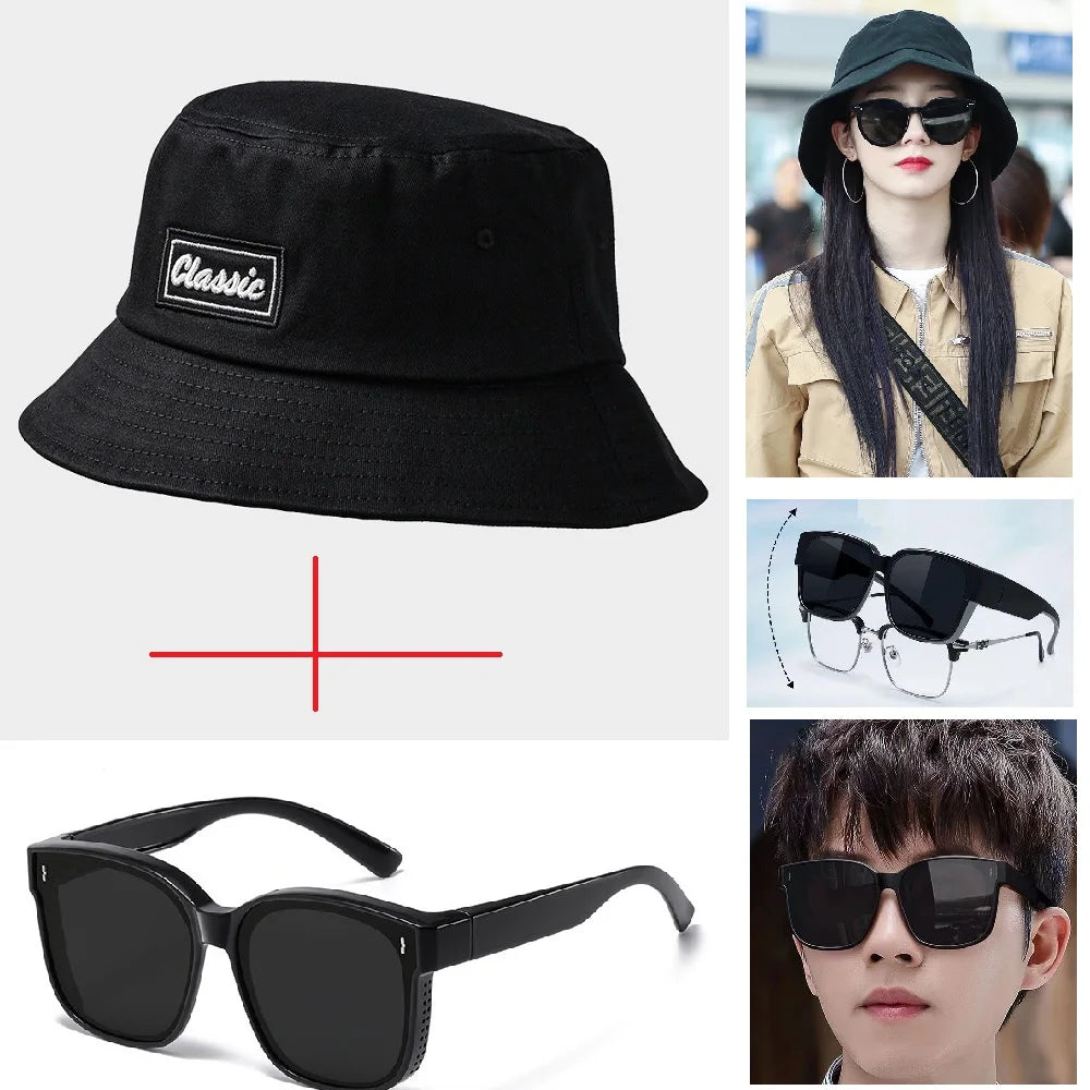 Men Women Big Head Bucket Hats Beach Oversize Sun Cap