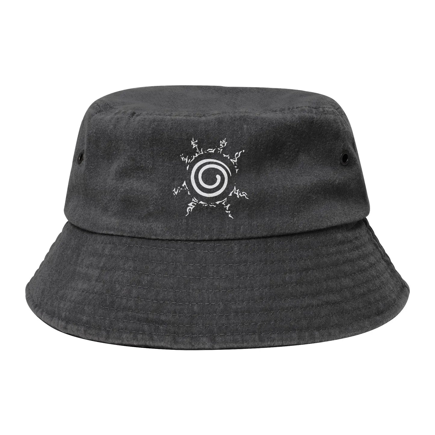 Men Women Washed Denim Bucket Hat Naruto