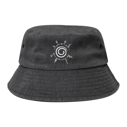 Men Women Washed Denim Bucket Hat Naruto