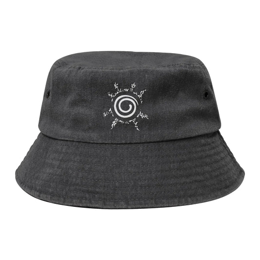 Men Women Washed Denim Bucket Hat Naruto