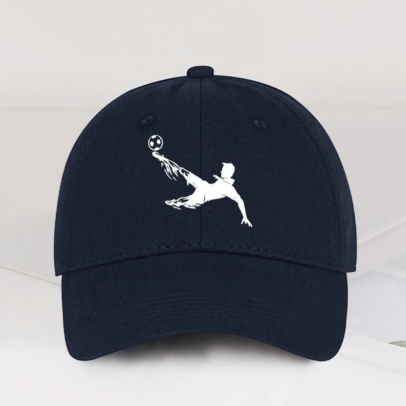 Soccer Bicycle Kick Print Baseball Cap