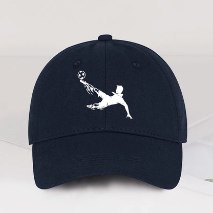 Soccer Bicycle Kick Print Baseball Cap