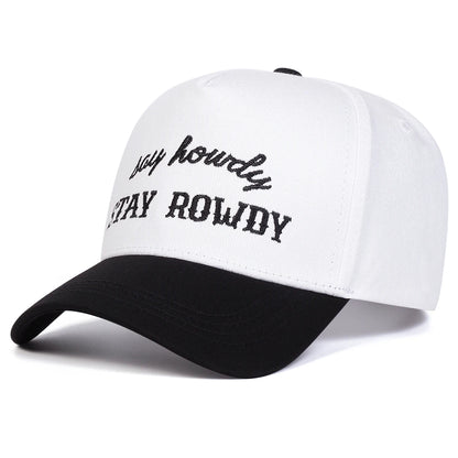 Unisex STAY ROWDY Letter Embroidery Baseball Caps Hip Hop Hat Sunscreen Hat