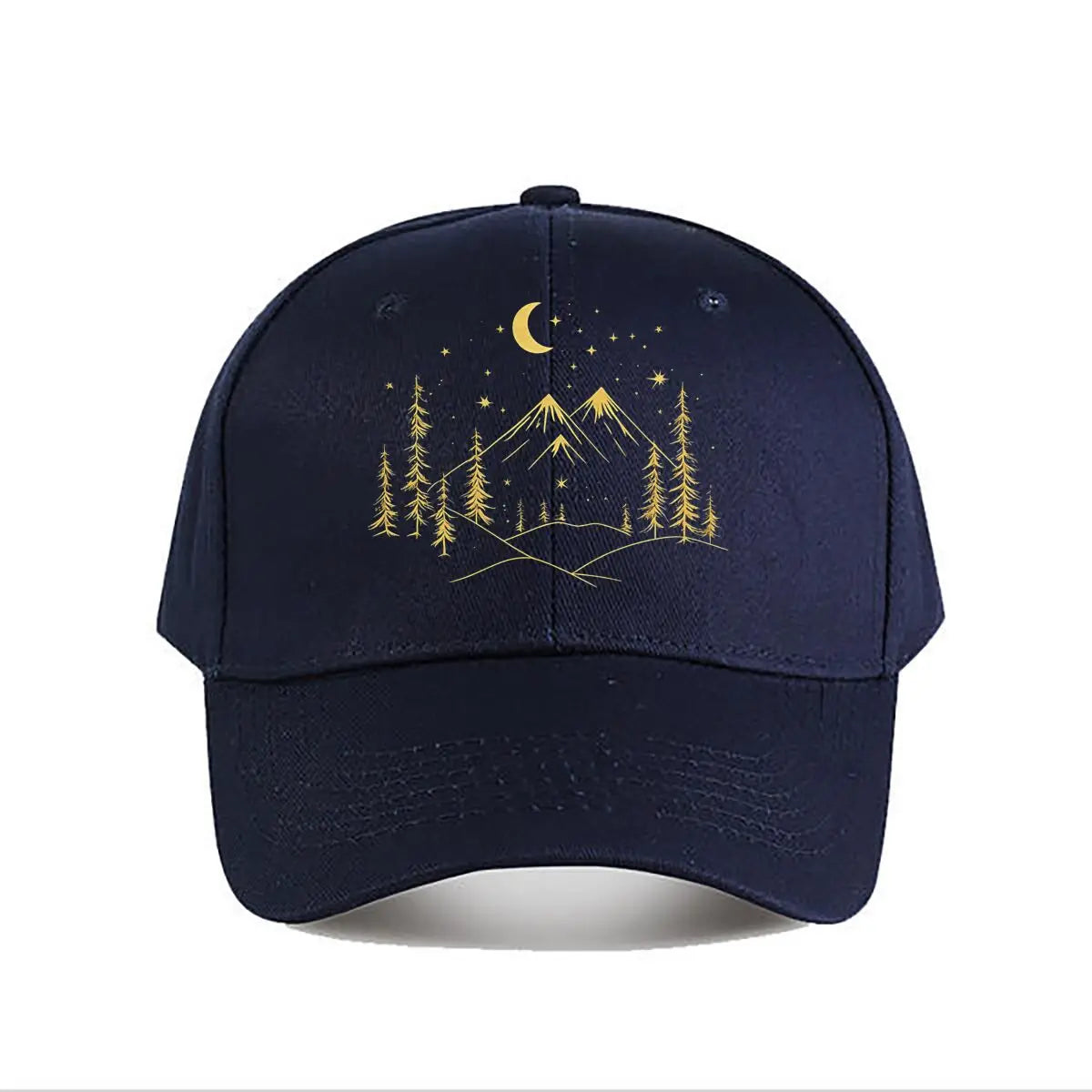 Pink Vintage Baseball Cap Mountain Moon Tree