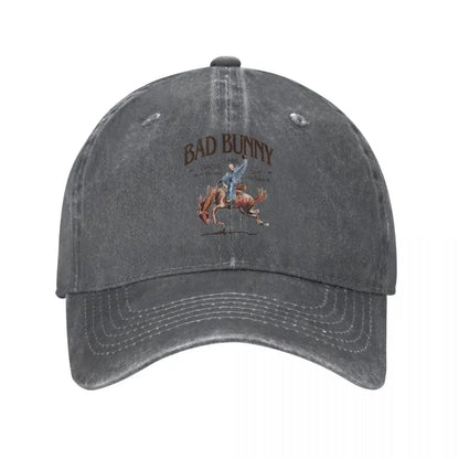 Vintage Bad Bunny Nadie Sabe Album Baseball Caps for Men Women Distressed Denim