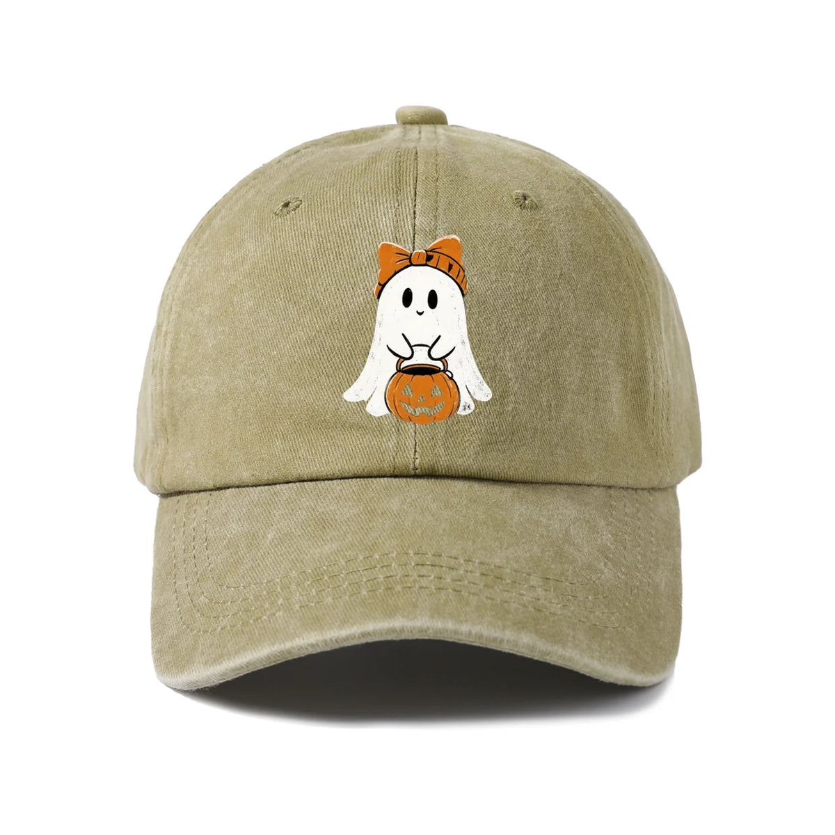 Ghost Girl with Pumpkin Graphic Baseball Cap