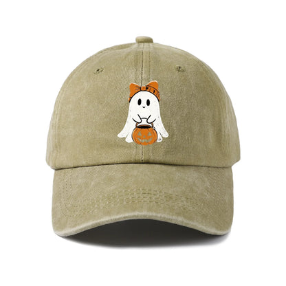 Ghost Girl with Pumpkin Graphic Baseball Cap