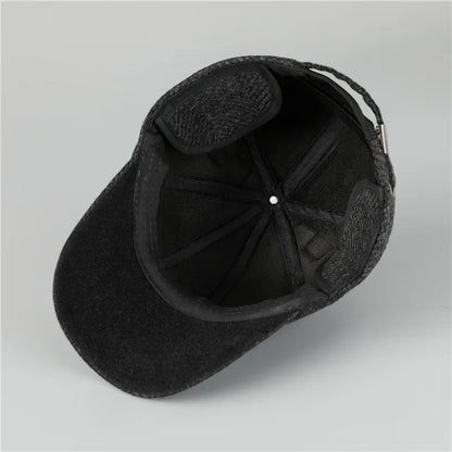 Auturnn Thick Warm Men Winter Baseball Cap With Ear Flaps