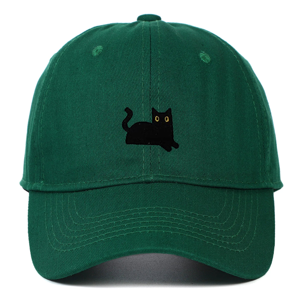 New Cute Cat Embroidery Soft Top Baseball Cap