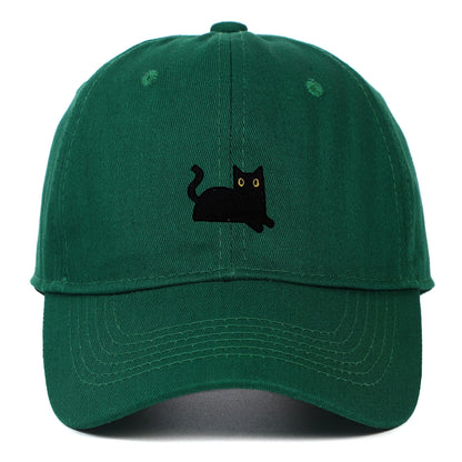 New Cute Cat Embroidery Soft Top Baseball Cap