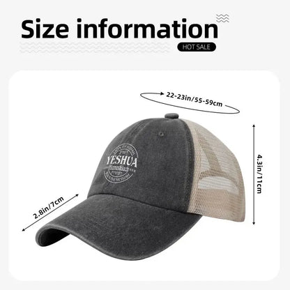 Yeshua Hamashiach Jesus The Messiah Print Summer Mesh Baseball Cap