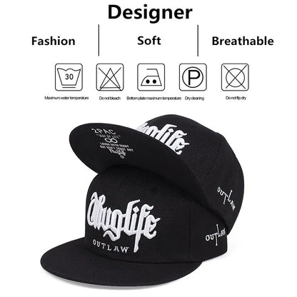 Fashion Fastball CAP ThugLife Embroidery HipHop Baseball Cap Snapback Hat