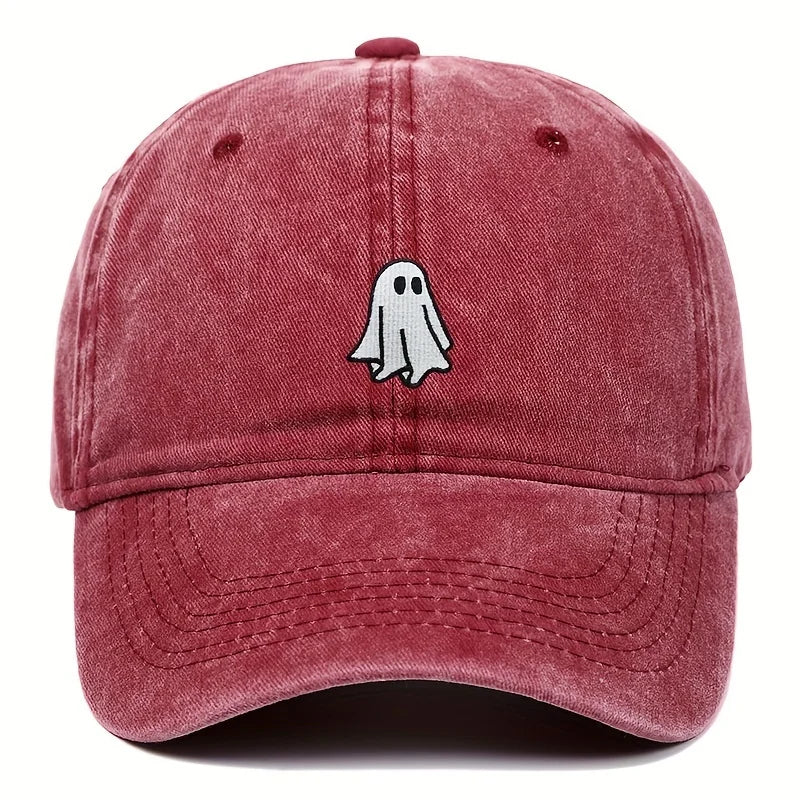 Baseball Hat With Cute Ghost Pattern Simple Style