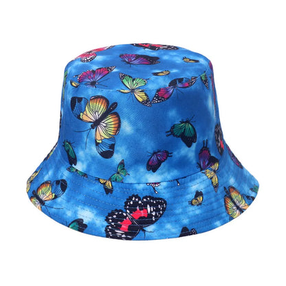 Bucket Hat Women Men Unisex Butterfly Pattern Sun Hats