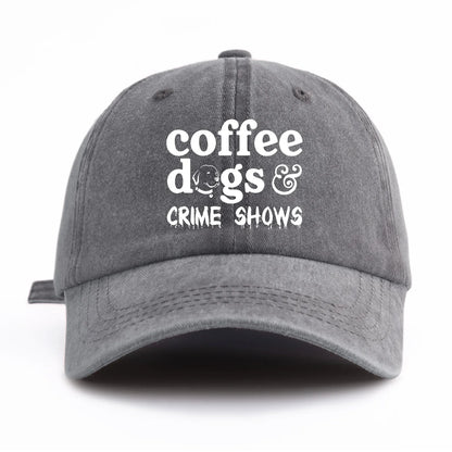 COFFEE DOGS Print Washed Baseball Cap For Adults