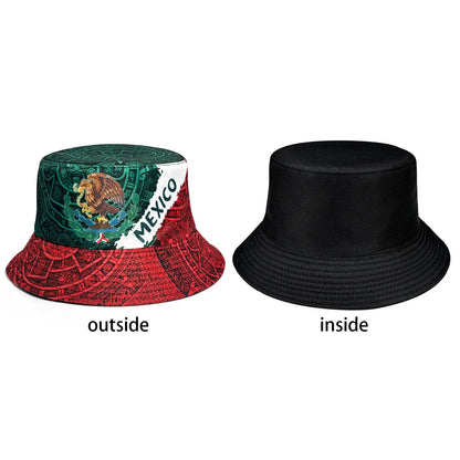 Mexican Flag Emblem Printed Bucket Hat
