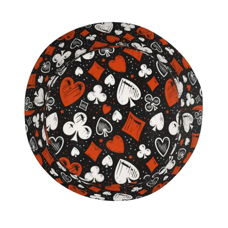 Red Black Poker Alice In Wonderland Print Bucket Hat