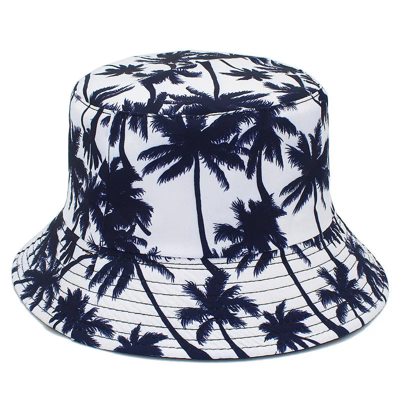 Retro Style Fashionable Printed Maple Leaf Fisherman Hat Bucket Hat