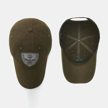 Fashion Classic Soft Top Embroidery Patch Washable Military Cadet Baseball Cap