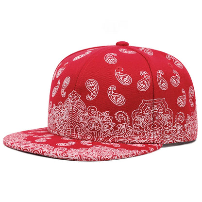 New Fashion West Coast Cashew Flower Printing Snapback Cap