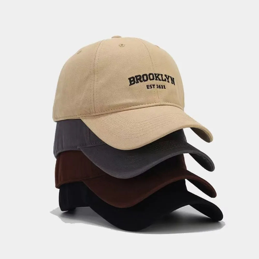 Breathable Men Baseball Hat Letter Peaked Cap Korean Style