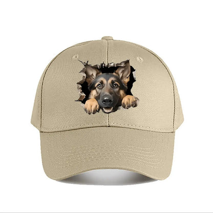 German Shepherd Ripped Wall Baseball Cap