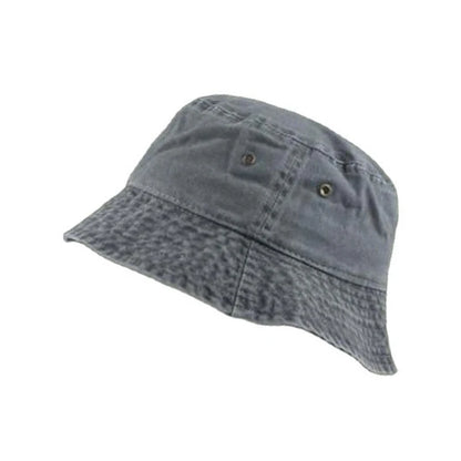 Washed Denim Bucket Hat for Women Men Retro Wide Brim Fisherman Cap