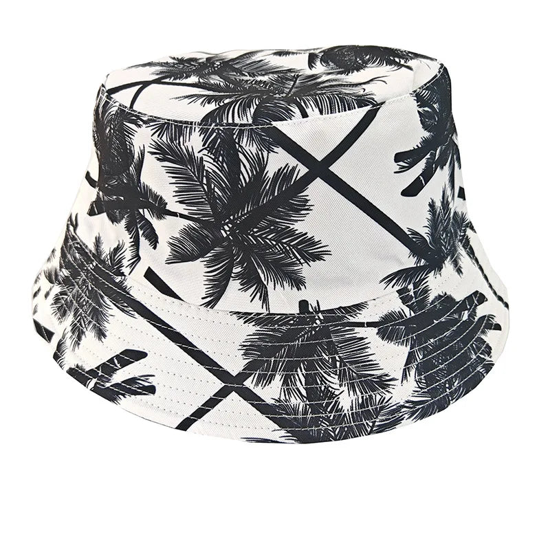 Coconut Print Travel Beach Sun Protection Breathable Simple Fisherman Hat Bucket Hat