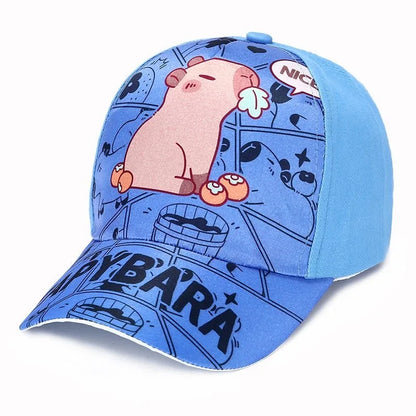 Children's Cartoon Capybara Printed Cute Capybara Hat Lovely Kids Baseball Cap