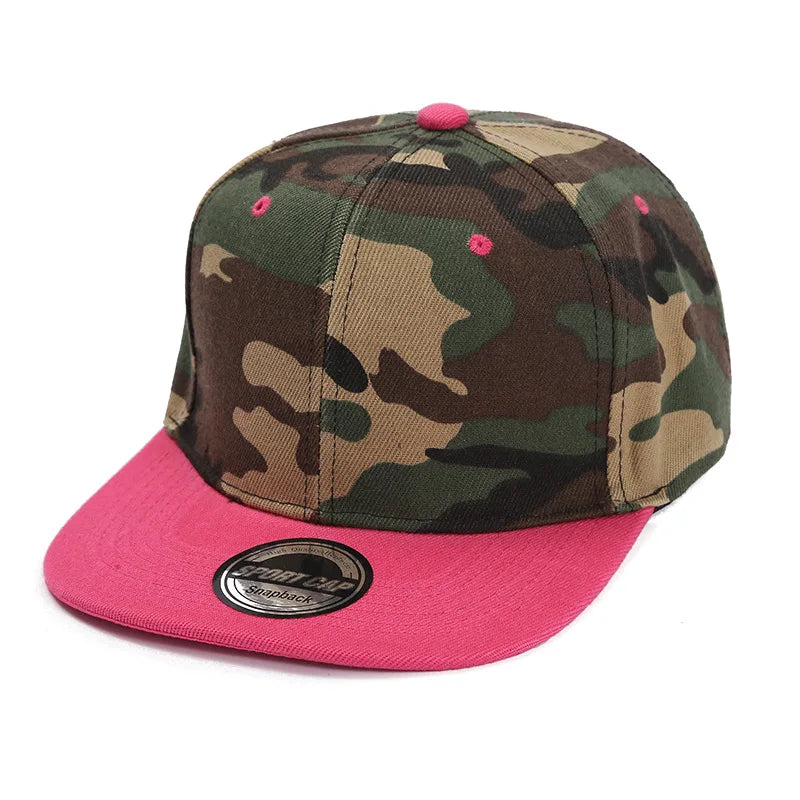 Color-Blocked Flat-Brim Baseball Cap Versatile Sunshade and Sun Protection Hat Hip-Hop Hat Snapback Caps