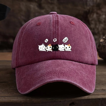 Cute Five Kittens Printed Baseball Hat