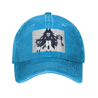 FPE Miss Circle Doodle Cartoon Game Denim Cap Casual Baseball Caps
