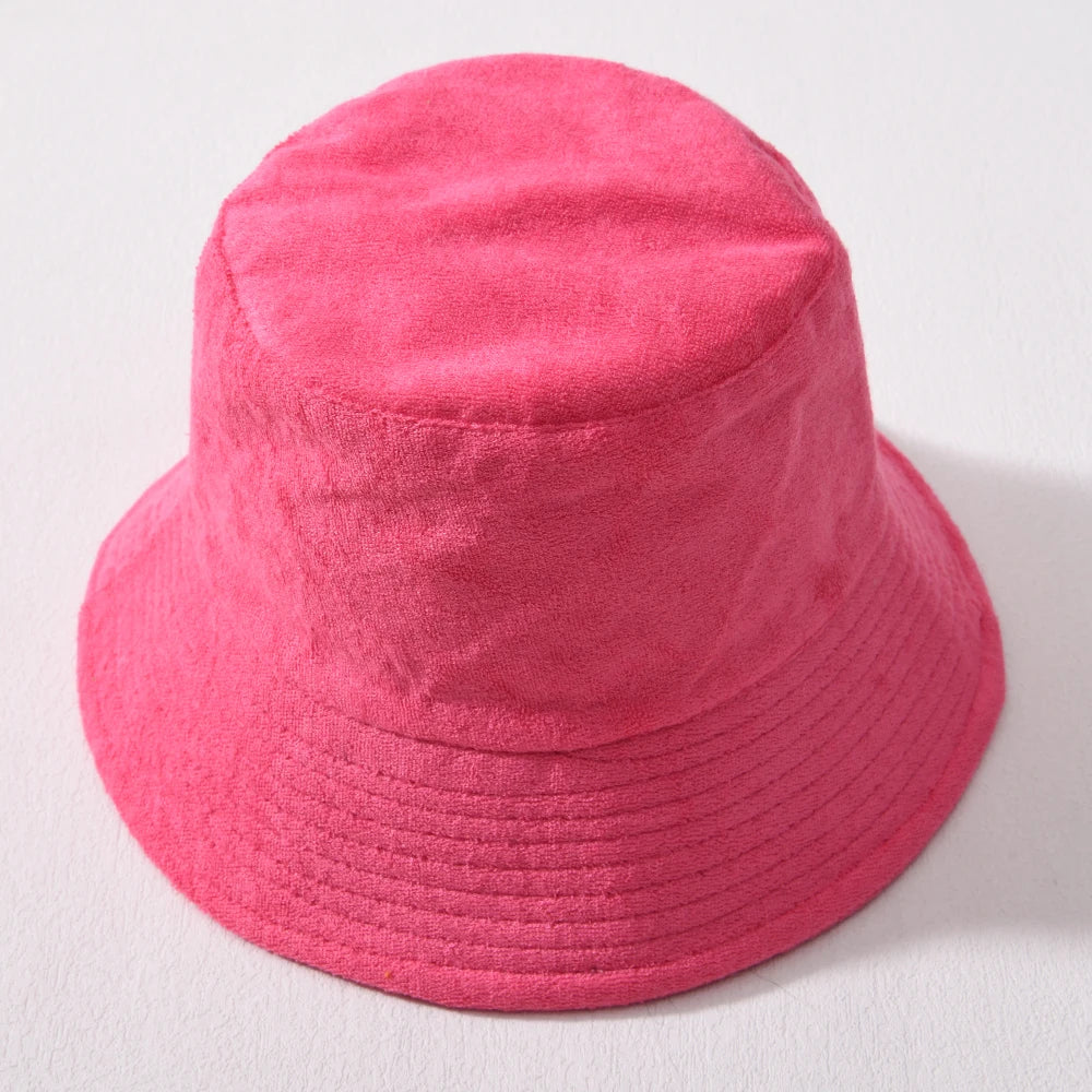 Simple Terry Cloth Towel Bucket Hat